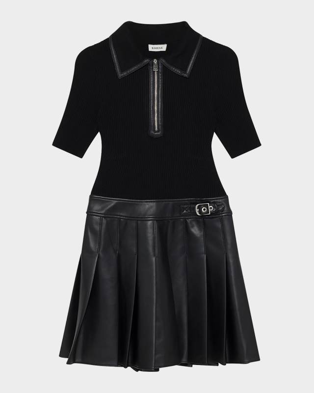 Linnie Pleated Combo Mini Dress